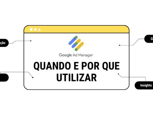 Logo do Google admanager com alguns bullet points sobre alguns benefícios da ferramenta