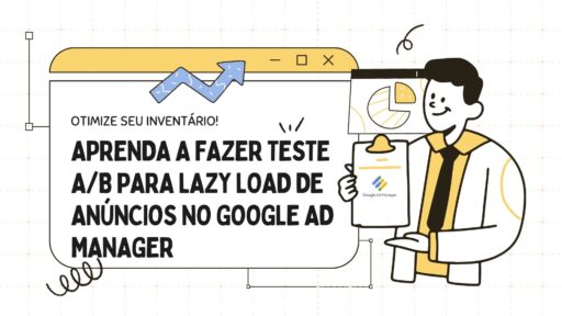 Ilustração com um menino apontando para uma prancheta falando sobre a implementação do lazyload para GAM