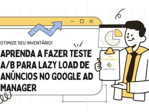 Ilustração com um menino apontando para uma prancheta falando sobre a implementação do lazyload para GAM